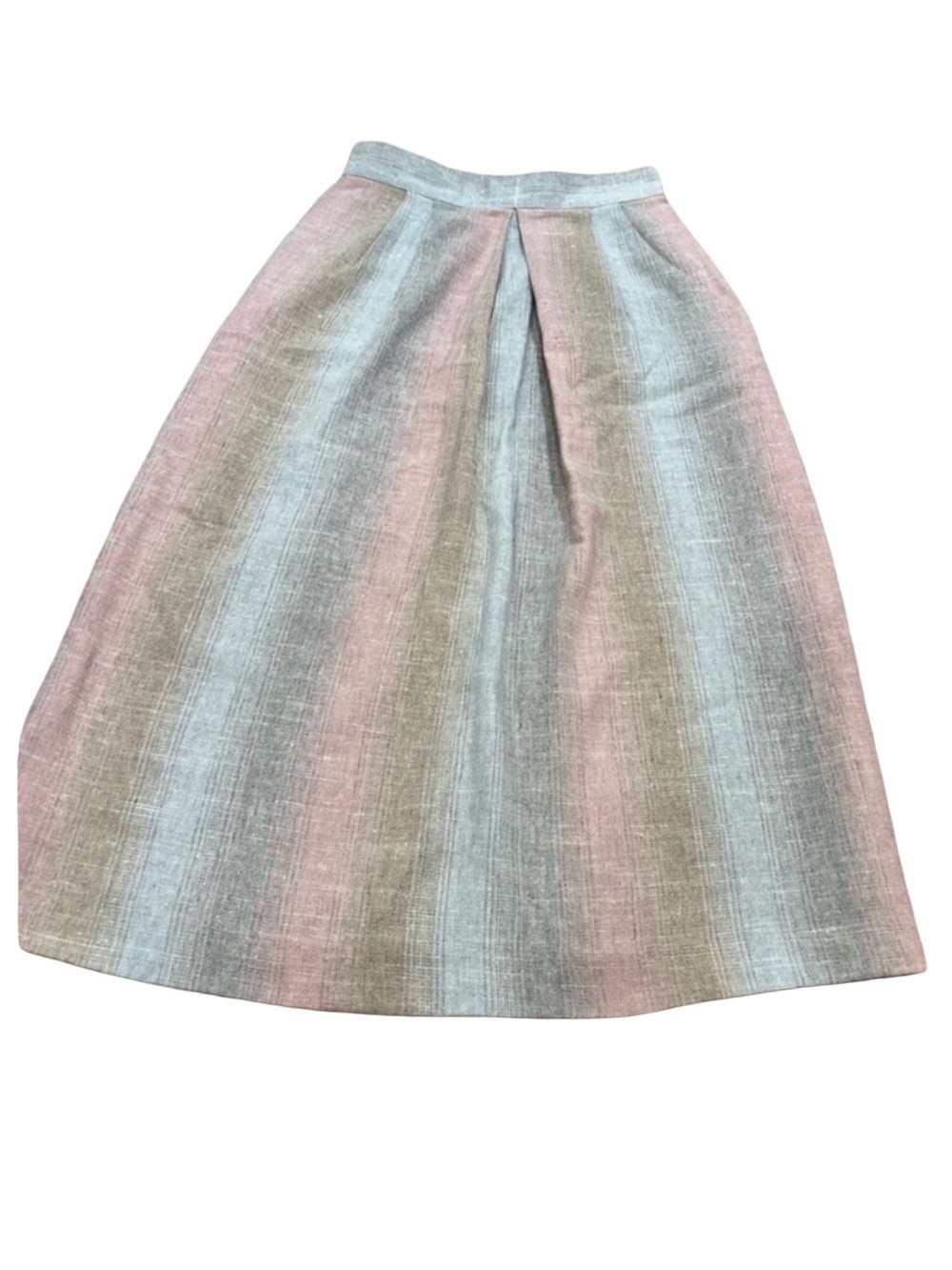 Vintage Gentleman’s Lady Pastel Pleated A-Line Skirt Women’s Retro Cottagecore